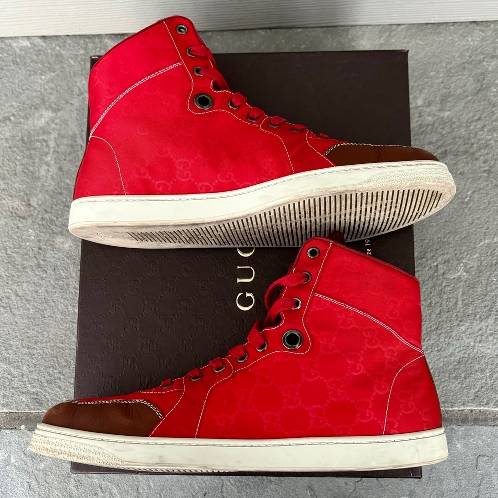 Gucci GG Rare Red Brown Guccisima High Tops🔥 - Picture 5 of 9